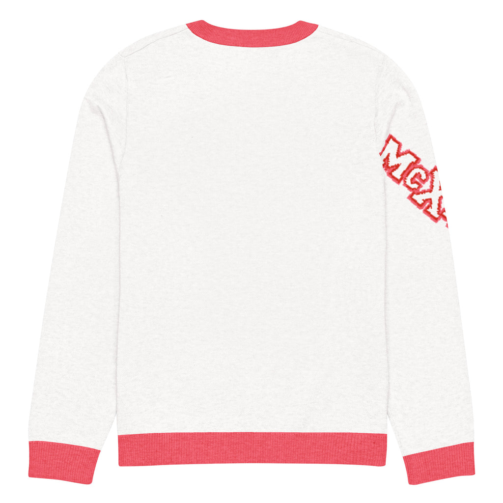 Bloom Knitted Jumper – White & Pink