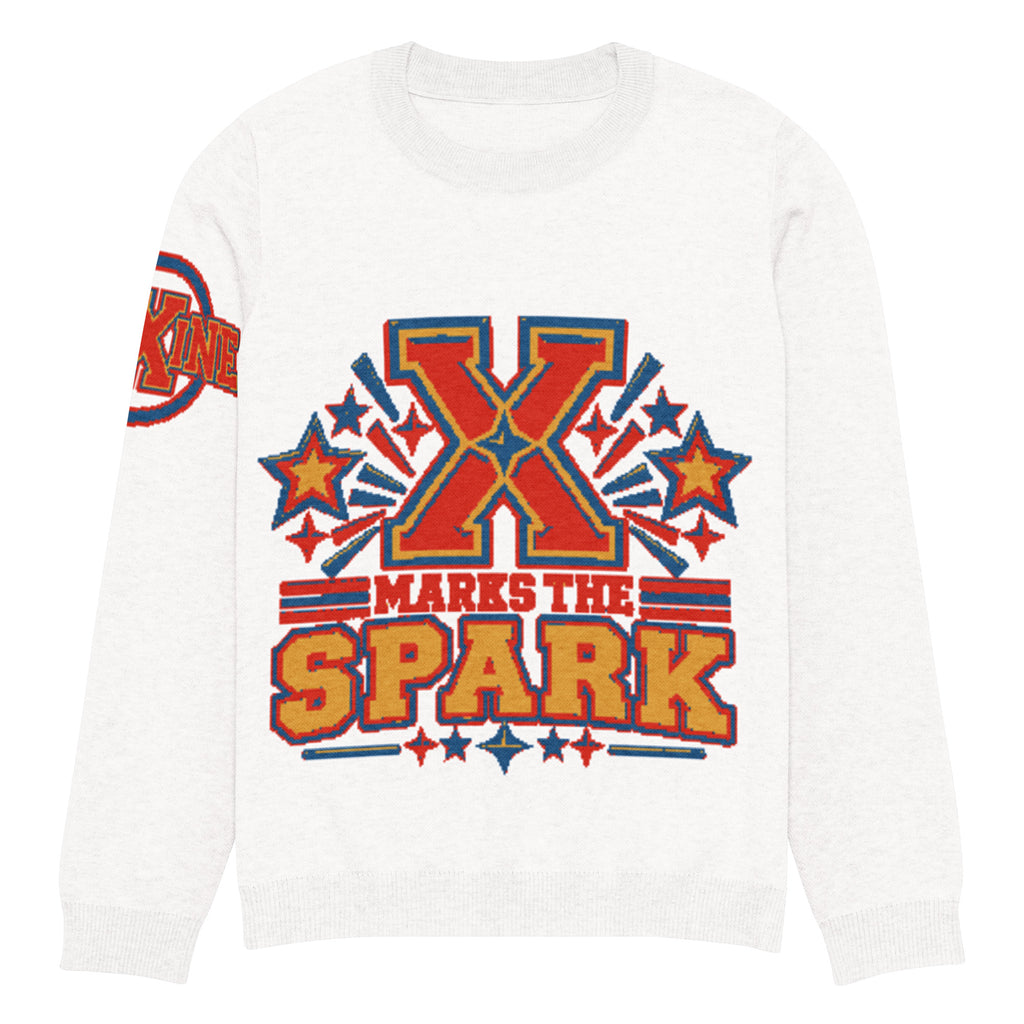 X Marks the Spark Knitted Jumper – White, Unisex