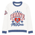 Brave x McXine Knitted Jumper – White & Blue, Unisex