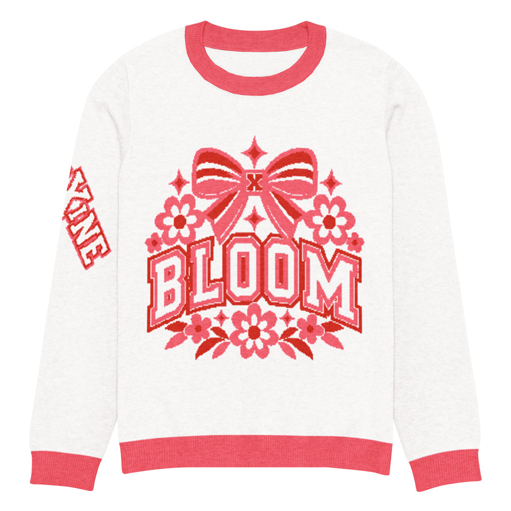 Bloom Knitted Jumper – White & Pink