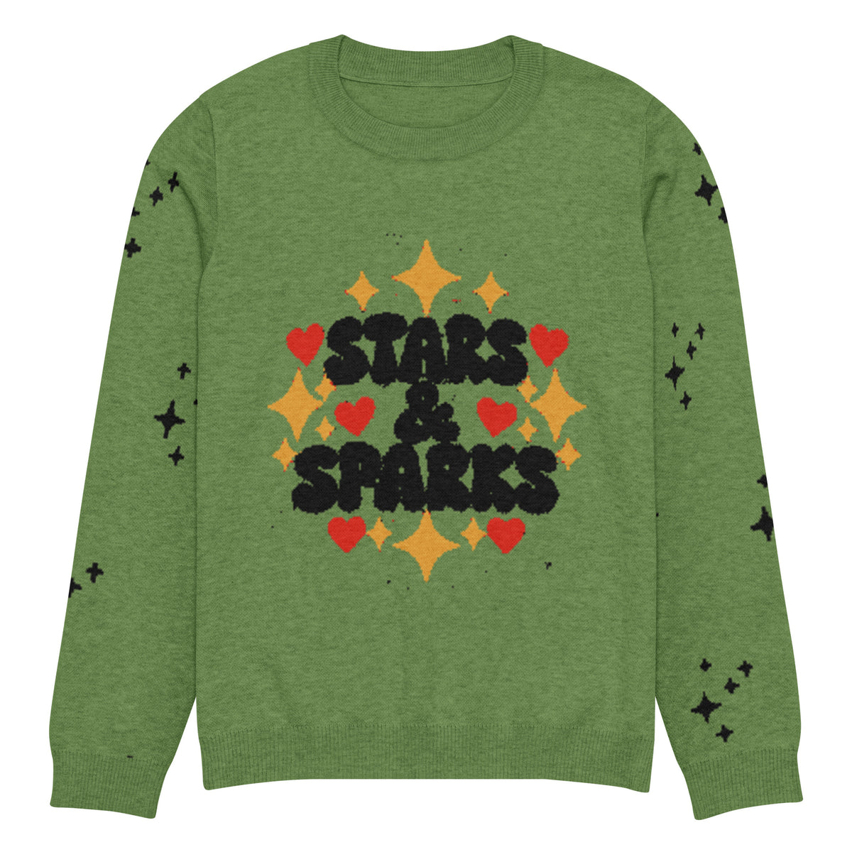 Stars & Sparks Knitted Jumper – Green, Unisex