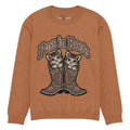 Puss in Boots kittens knitted jumper in rust, front view