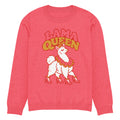 Lama Queen llama knitted jumper, coral pink, unisex – image 10
