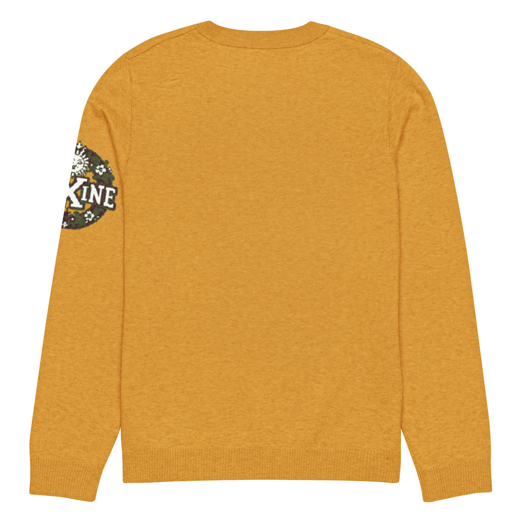 Vintage Sun Botanical Knitted Jumper – Mustard, Unisex