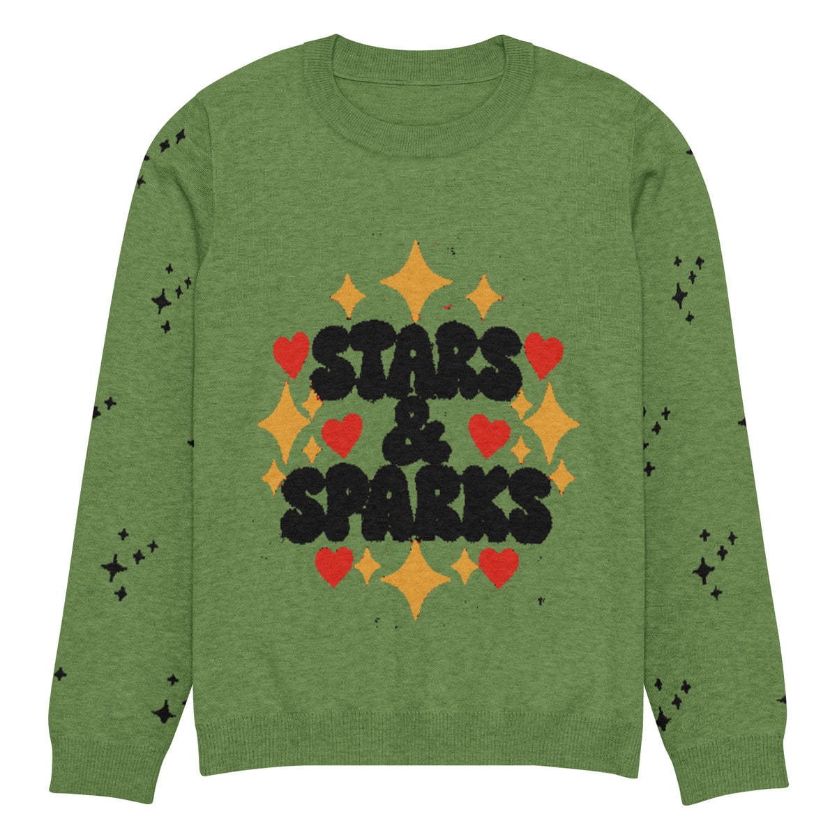 Stars & Sparks Knitted Jumper – Green, Unisex