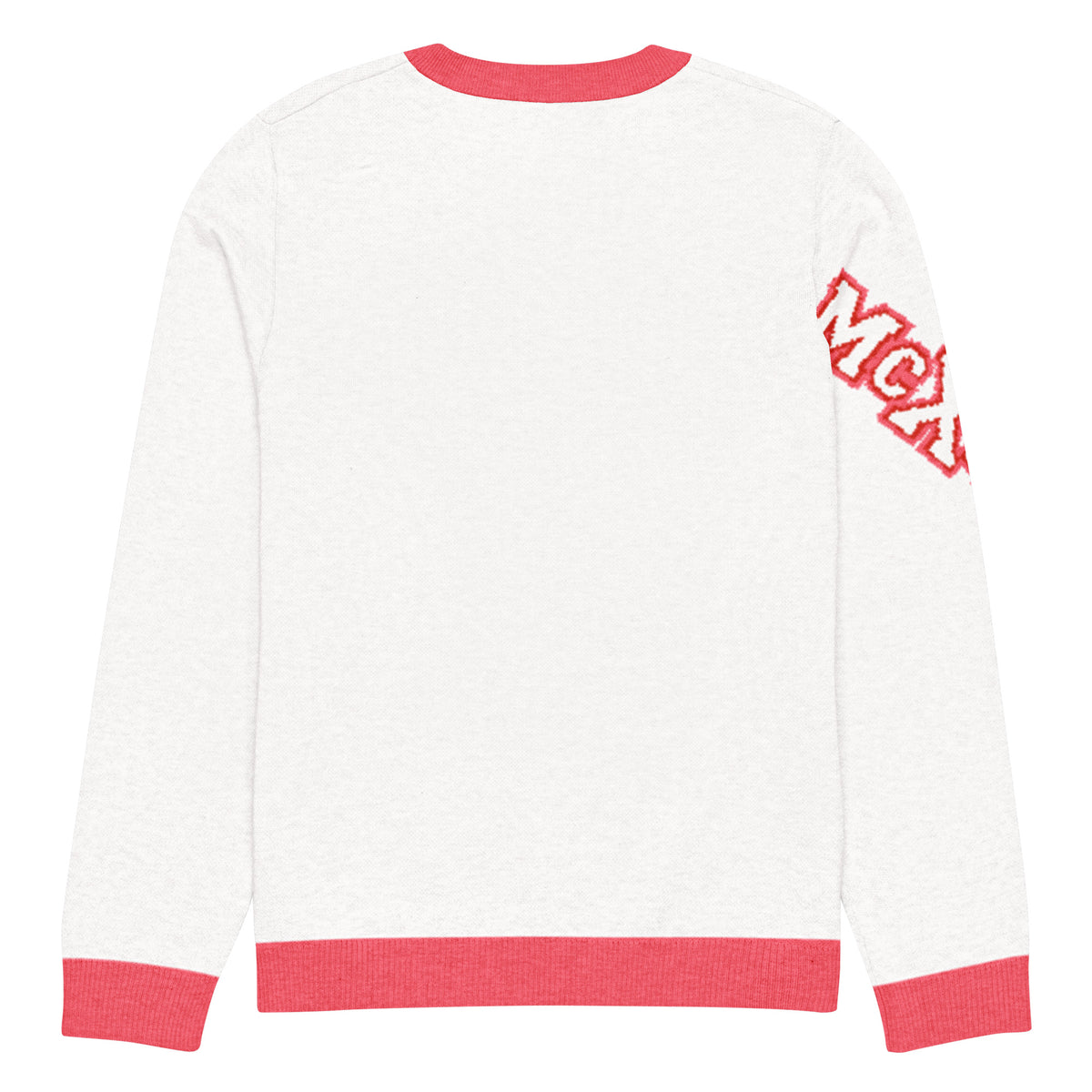 Bloom Knitted Jumper – White & Pink