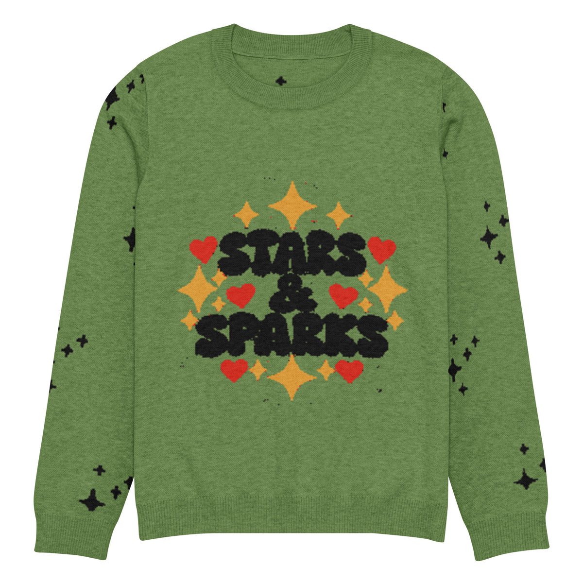 Stars & Sparks Knitted Jumper – Green, Unisex