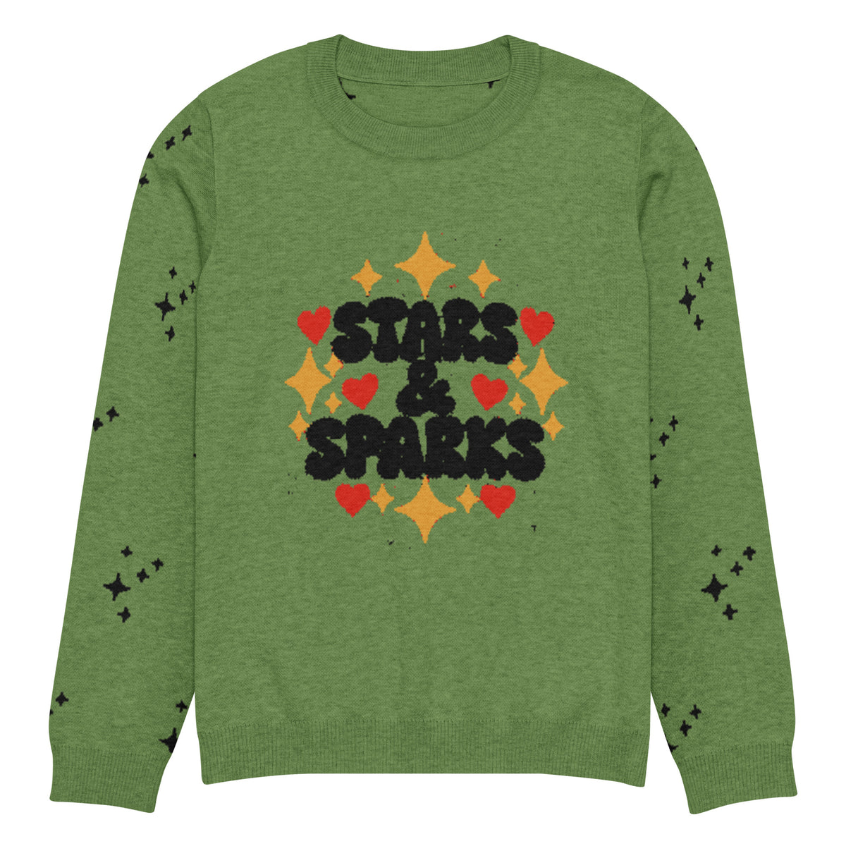 Stars & Sparks Knitted Jumper – Green, Unisex