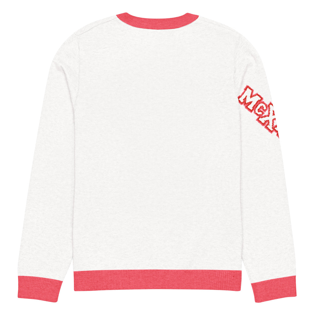 Bloom Knitted Jumper – White & Pink