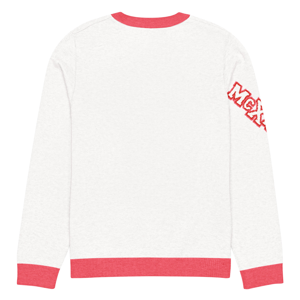 Bloom Knitted Jumper – White & Pink