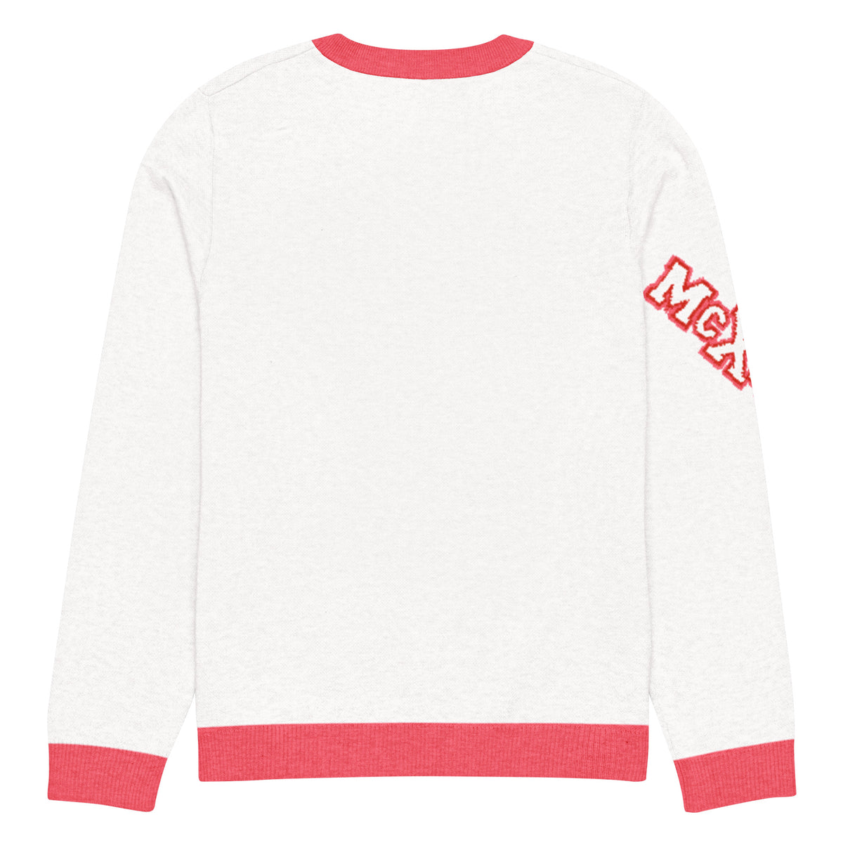 Bloom Knitted Jumper – White & Pink