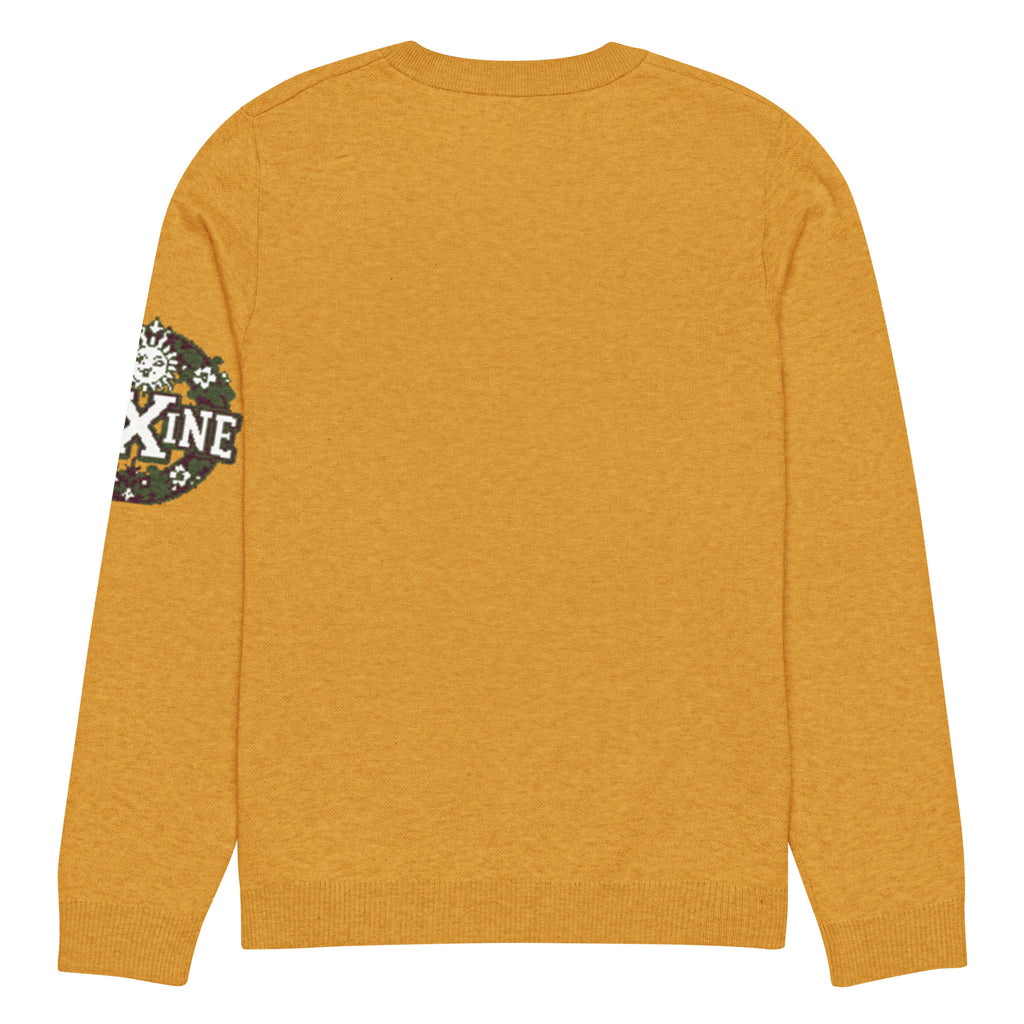 Vintage Sun Botanical Knitted Jumper – Mustard, Unisex