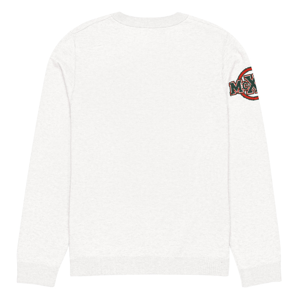 X Marks the Spark Knitted Jumper – Navy & Red