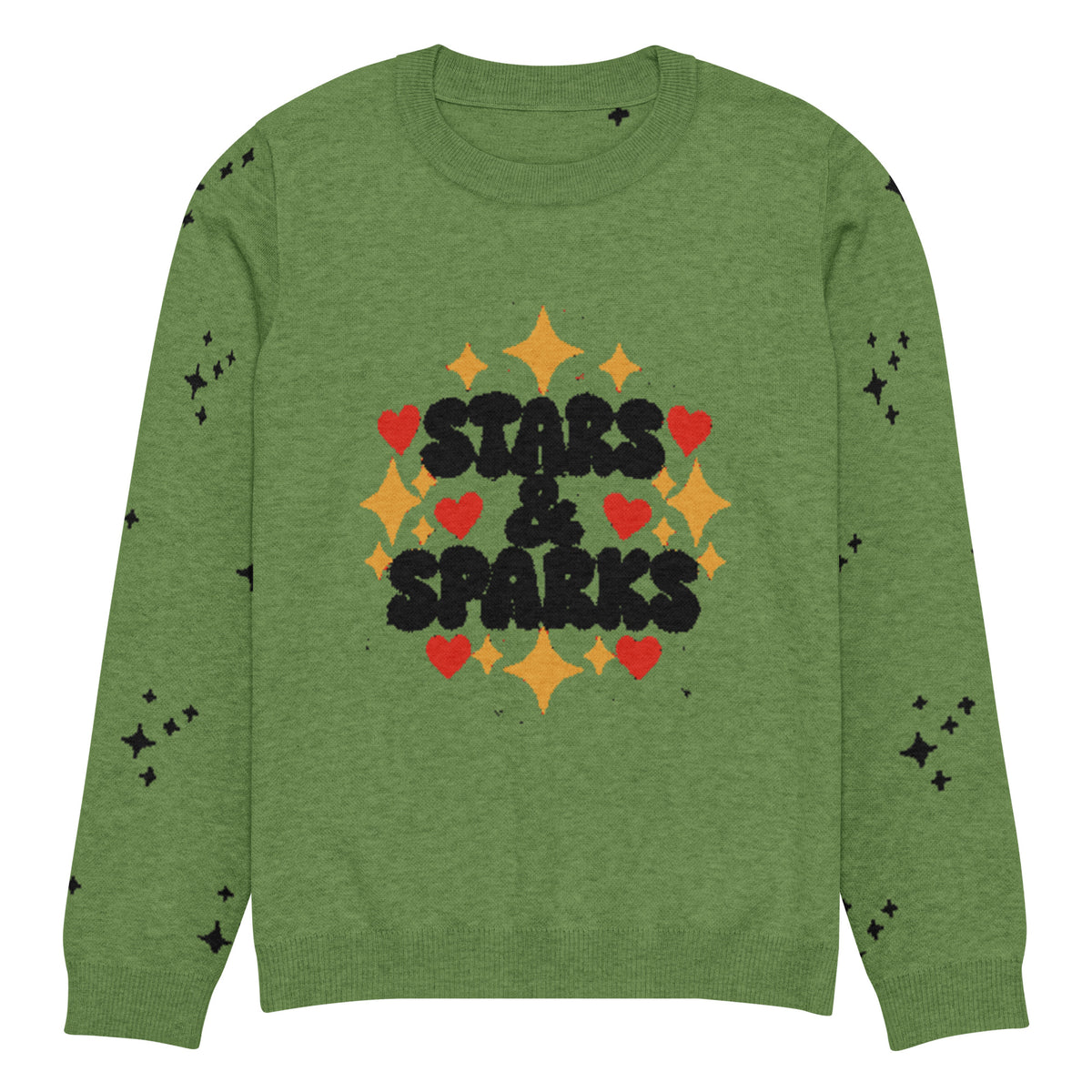 Stars & Sparks Knitted Jumper – Green, Unisex