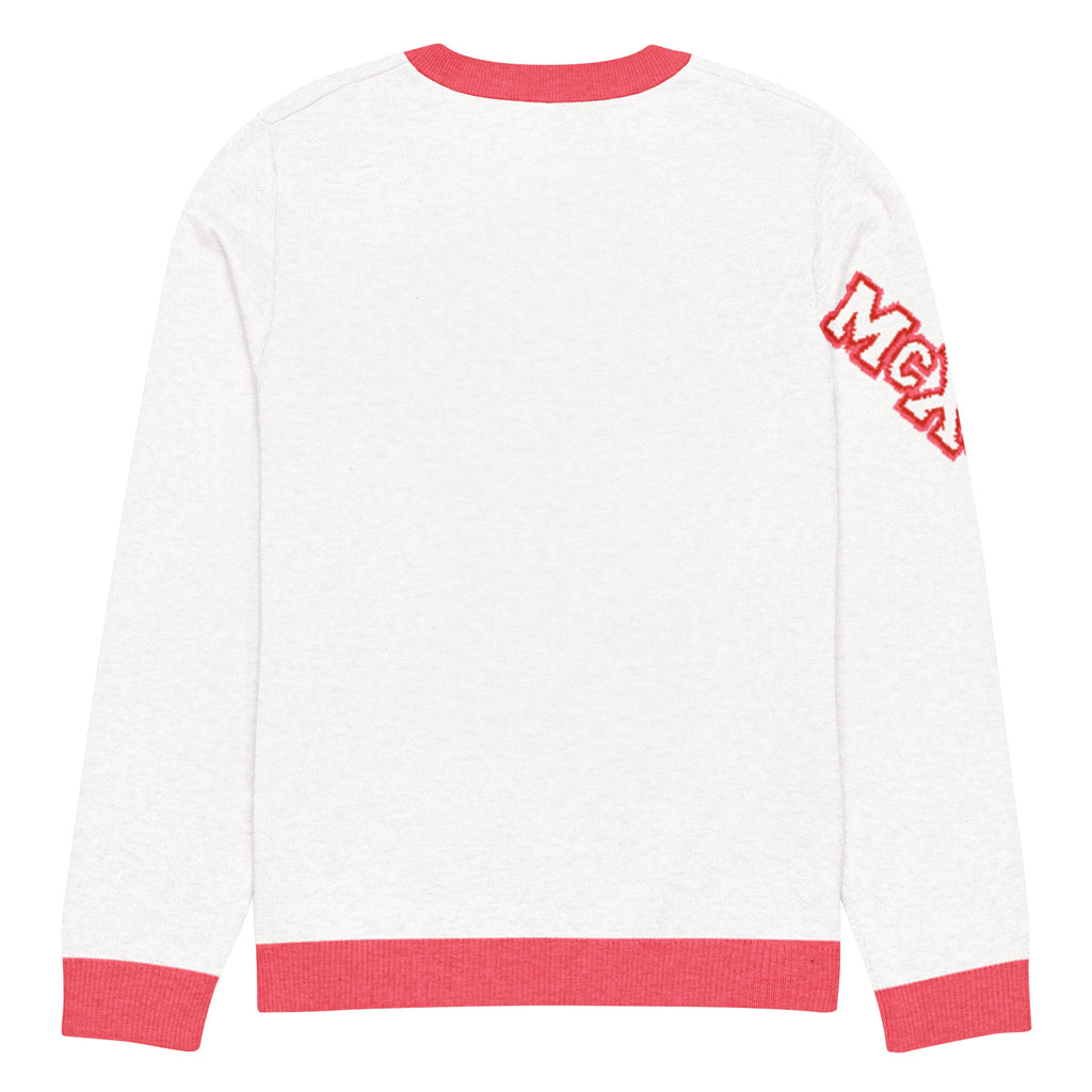 Bloom Knitted Jumper – White & Pink