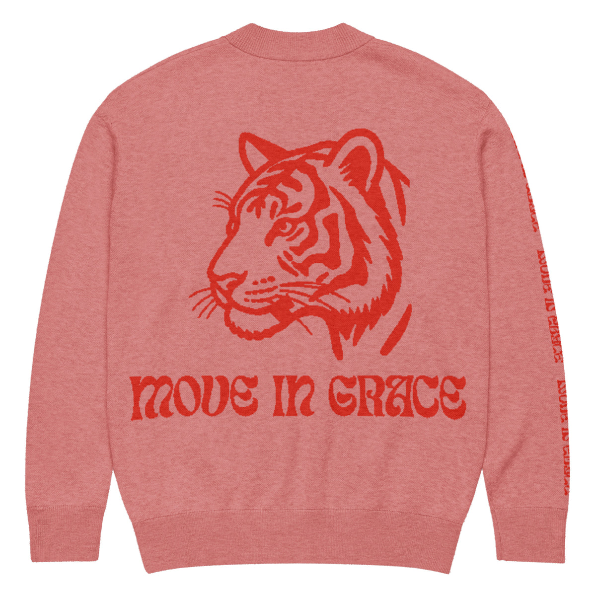 Tiger Varsity Knitted Cardigan – Pink, Unisex