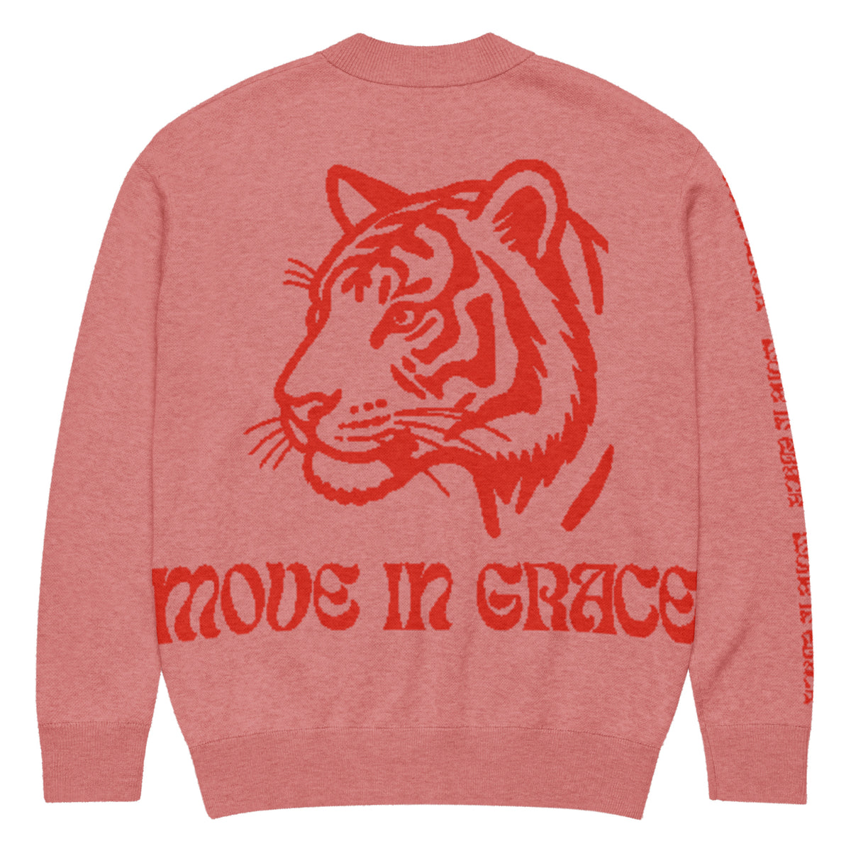 Tiger Varsity Knitted Cardigan – Pink, Unisex