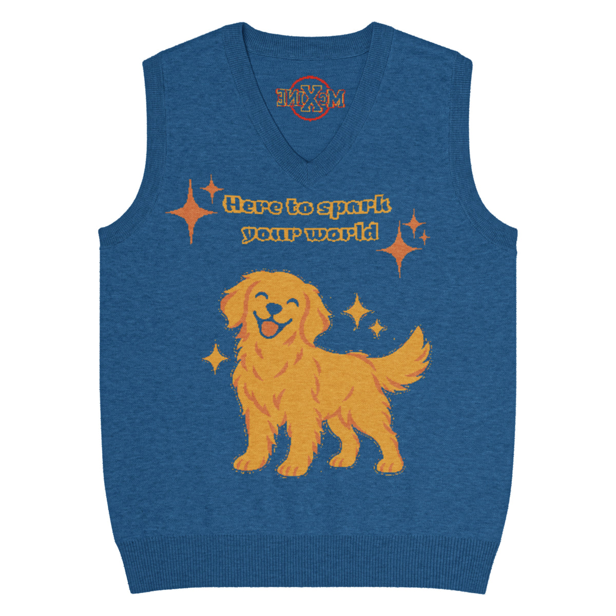 Golden Retriever Knitted Vest – Blue, Unisex
