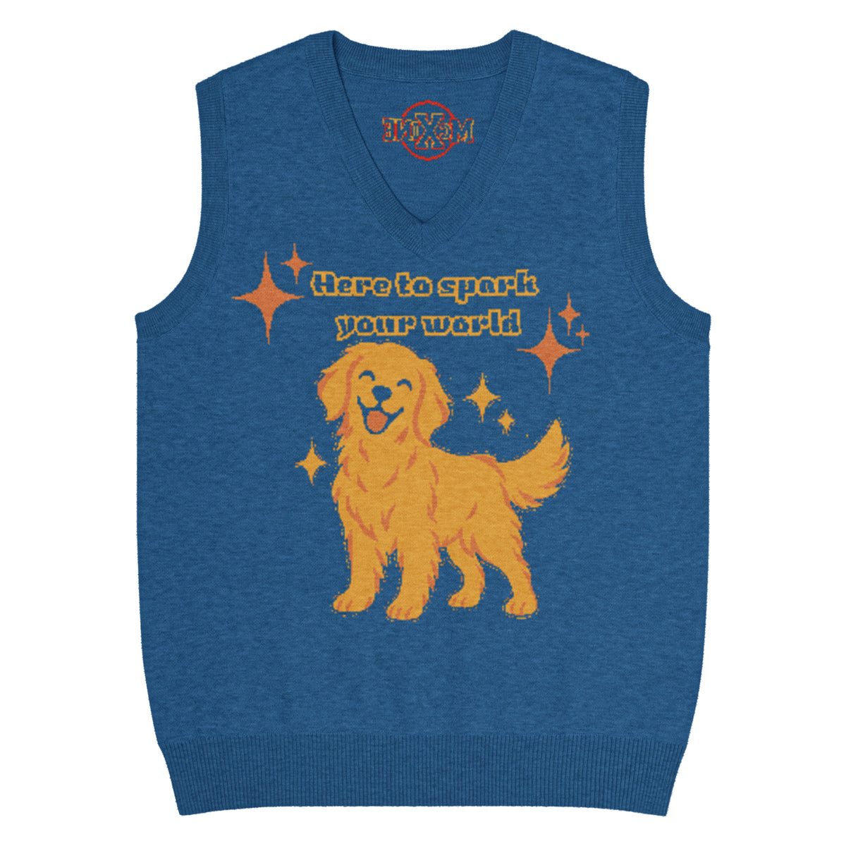 Golden Retriever Knitted Vest – Blue, Unisex
