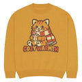 Cozy Warmth cat knitted jumper, mustard yellow, unisex – image 7